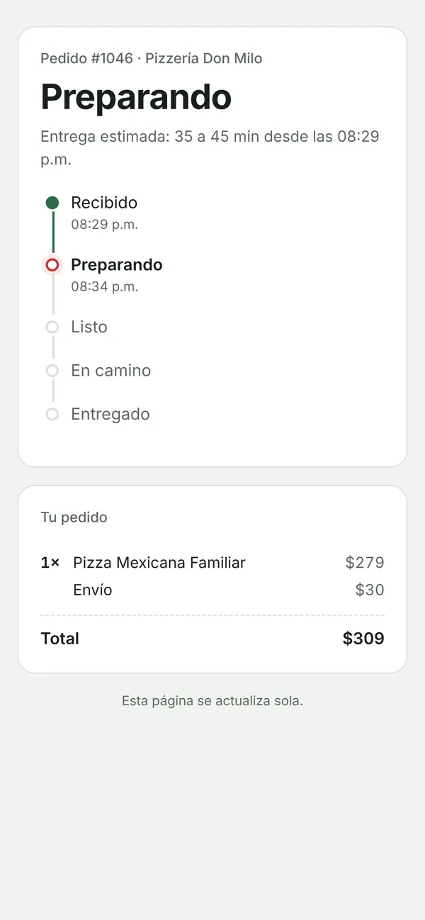 Seguimiento del pedido