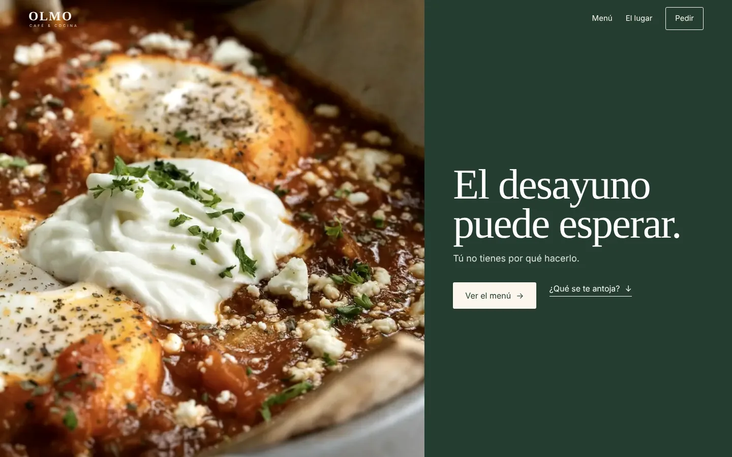 Web de marca de un restaurante